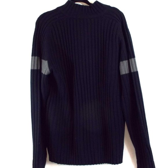 Aeropostle Long Sleeve Full-Zip Standing Collar Colorblock Navy Blue & Gray Sz L - Picture 3 of 5